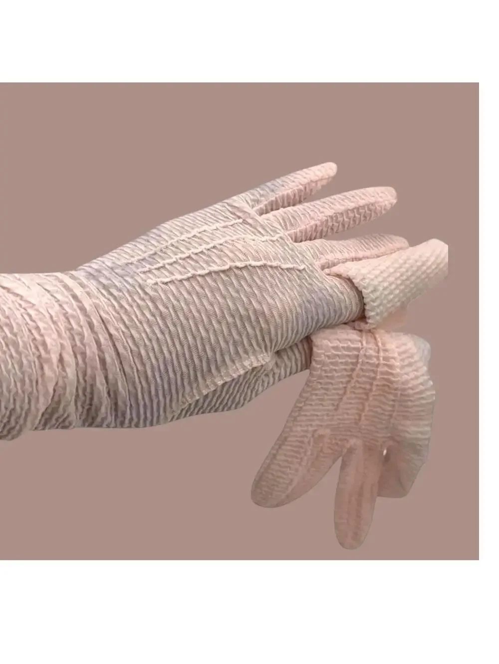 Vintage 60s Pink Nylon Gloves: Over-the-Wrist Formal Gloves